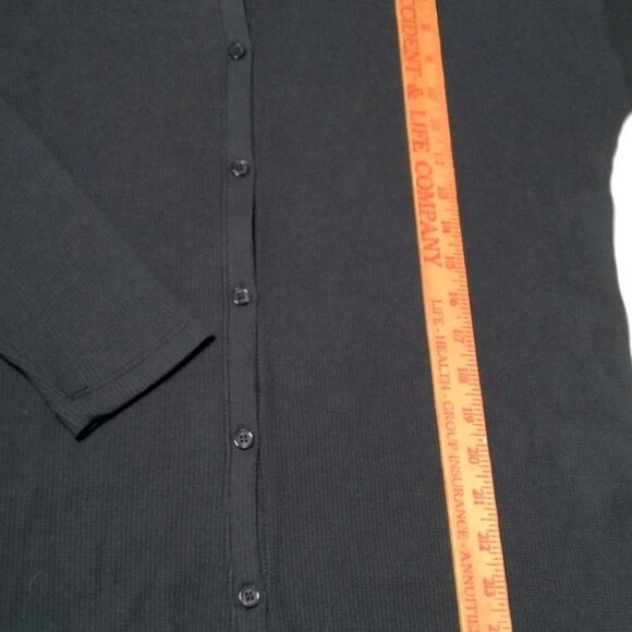 Wrangler Wrancher Shirt Women Lare Blue Waffle Knit Thermal Top Long Slv Button - Picture 7 of 10